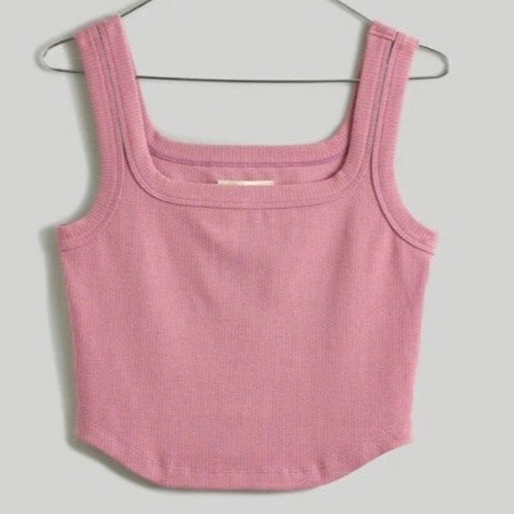 Madewell Tailored Crop Tank in Sleekhold Woodrose Size XL NL398 - Picture 1 of 7